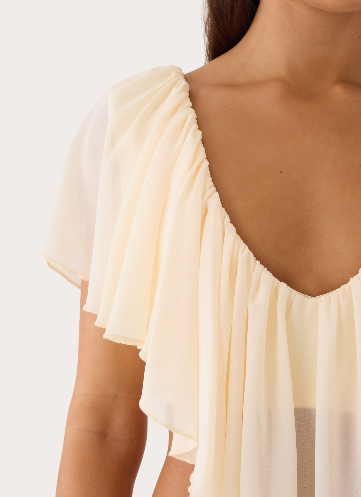 Biebra Top Ruffle Top in Yellow