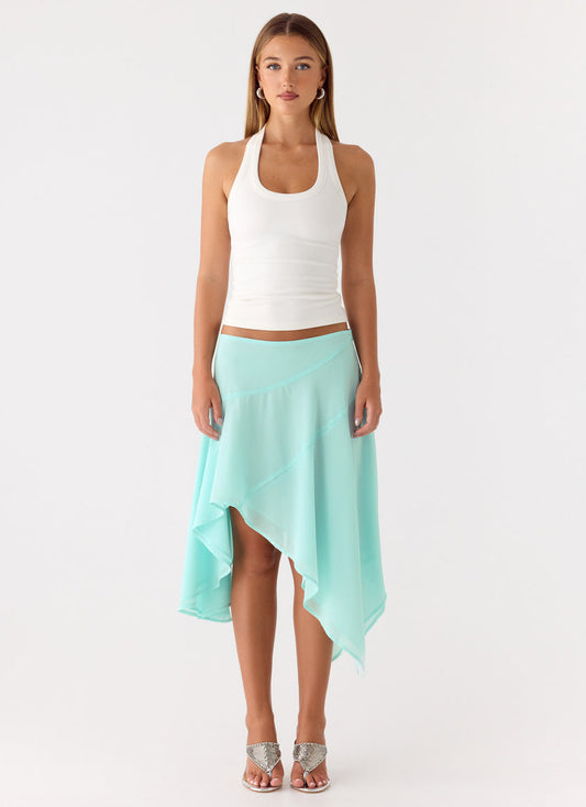 Kia Low Rise Asymmetrical Midi Skirt
