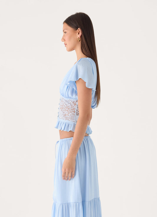 Morino Lace Button Up Top