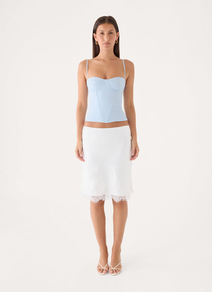Argelia Lace Trim Midi Skirt
