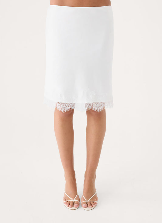 Argelia Lace Trim Midi Skirt