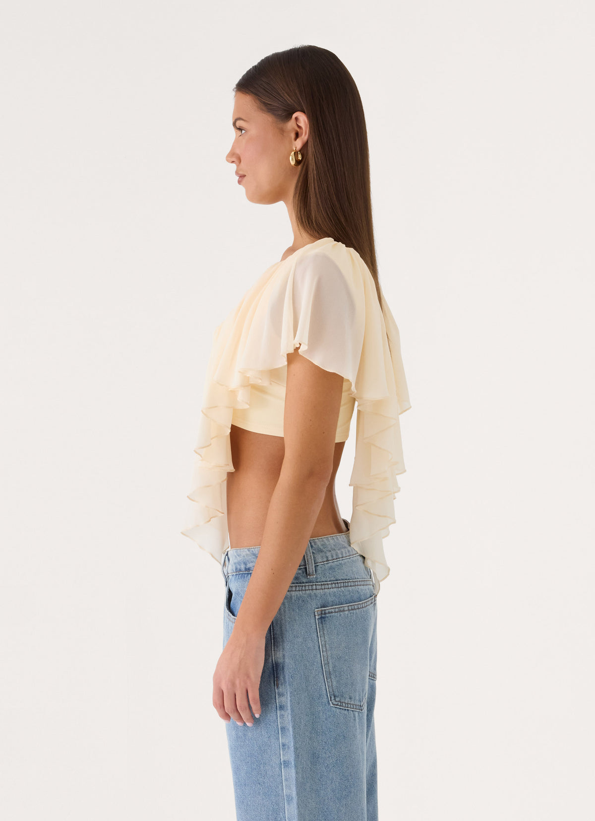 Biebra Top  Ruffle Top in Yellow