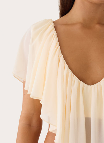 Biebra Top  Ruffle Top in Yellow