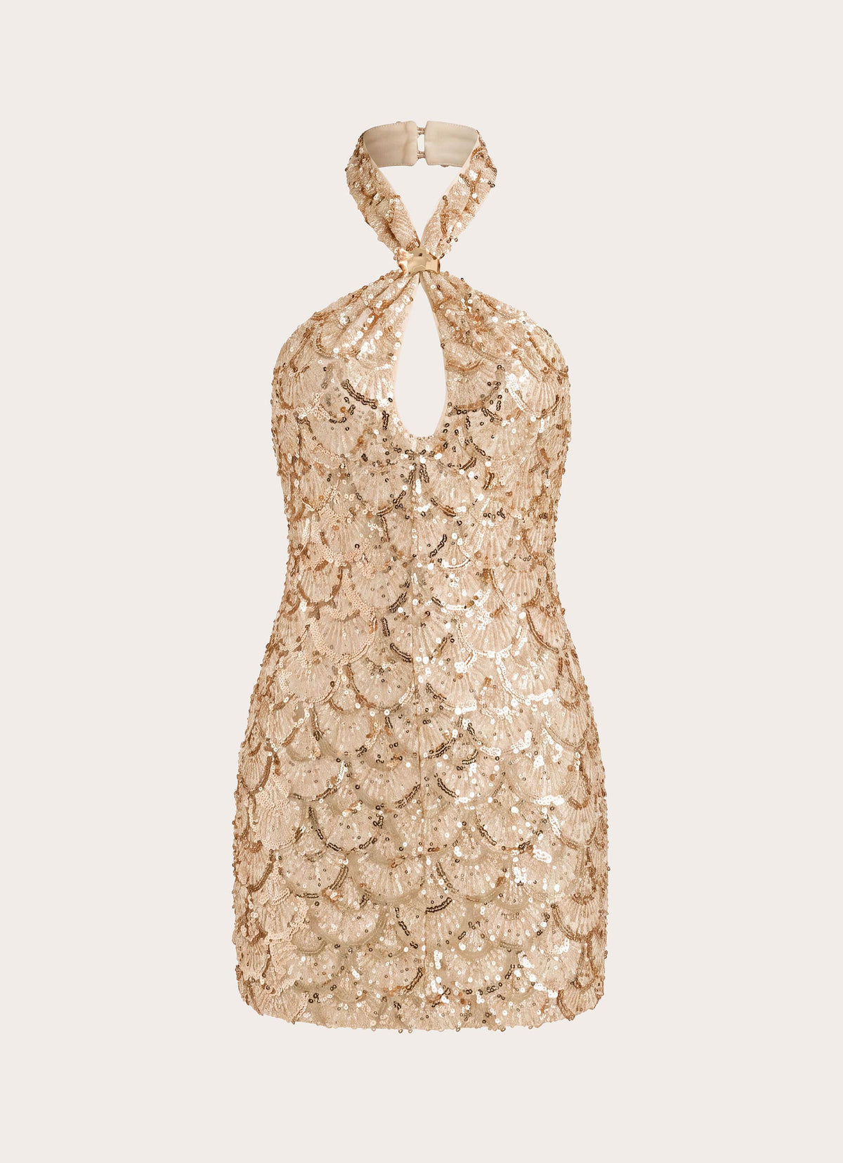 Deline Embellished Halter Mini Dress