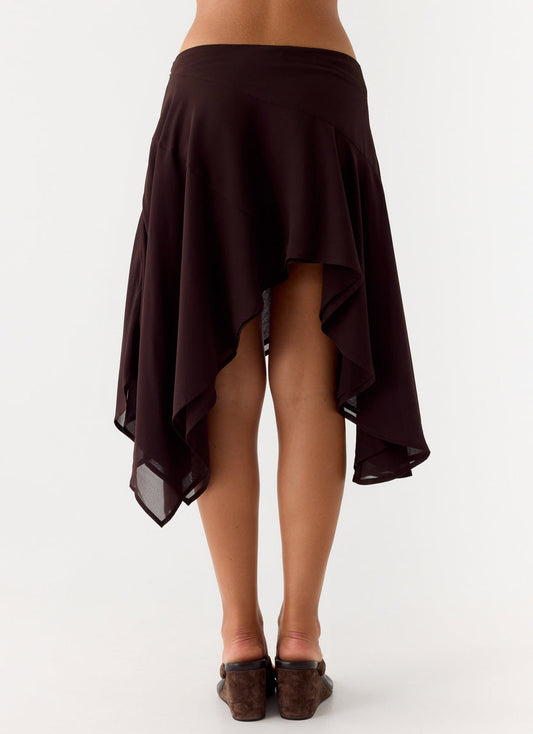 Kia Low Rise Asymmetrical Midi Skirt