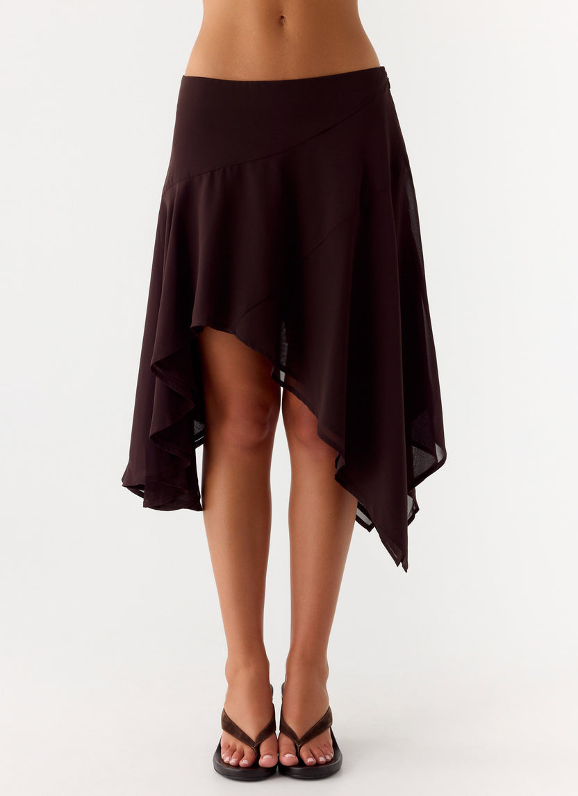 Kia Low Rise Asymmetrical Midi Skirt