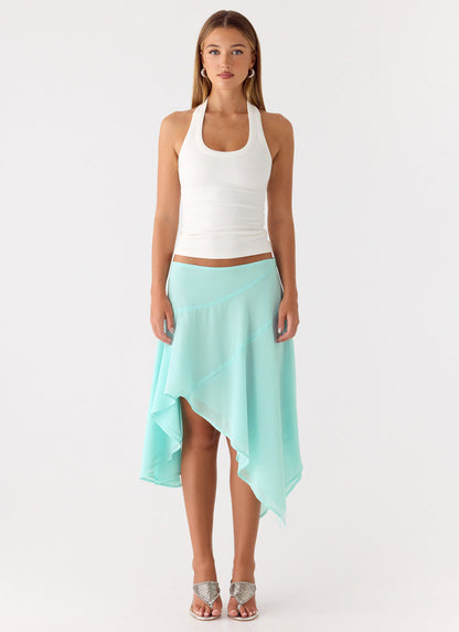 Kia Low Rise Asymmetrical Midi Skirt
