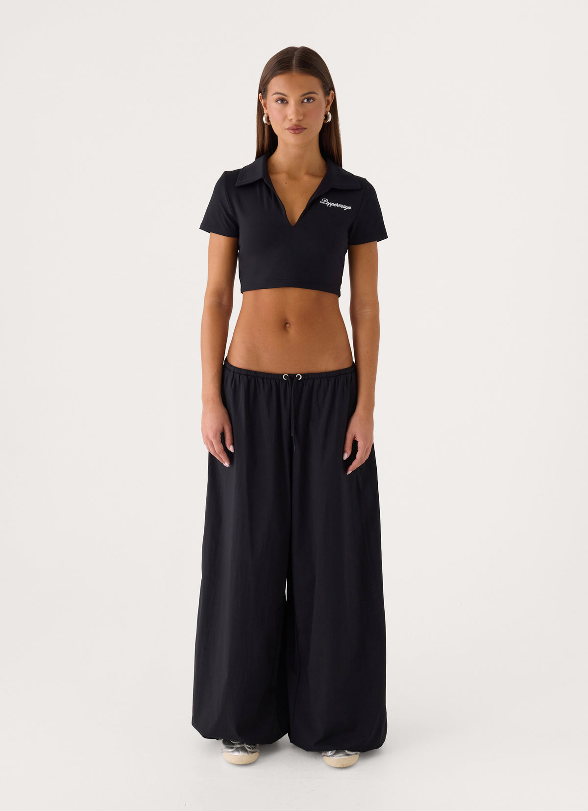 Main Character Parachute Pants  Oversized Parachute Pants in Black