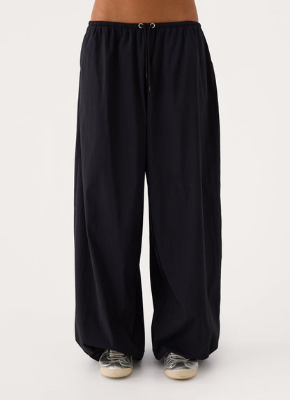 Main Character Parachute Pants  Oversized Parachute Pants in Black
